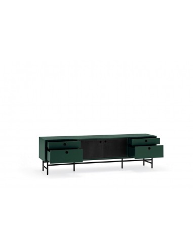 TEULAT MUEBLE TV PUNTO 180x40, DM lacado verde y metal negro