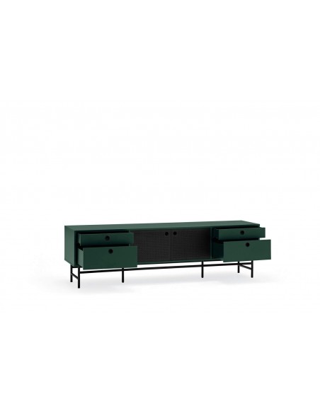 TEULAT armário TV ponto 180X40, DM lacado verde e metal preto TEULAT armário TV ponto 180X40, DM lacado verde e metal preto