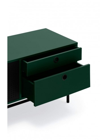 TEULAT armário TV ponto 180X40, DM lacado verde e metal preto