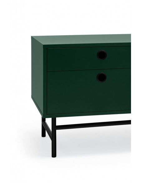TEULAT armário TV ponto 180X40, DM lacado verde e metal preto TEULAT armário TV ponto 180X40, DM lacado verde e metal preto