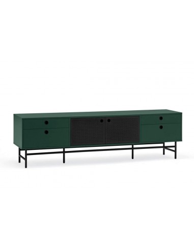 TEULAT MUEBLE TV PUNTO 180x40, DM lacado verde y metal negro