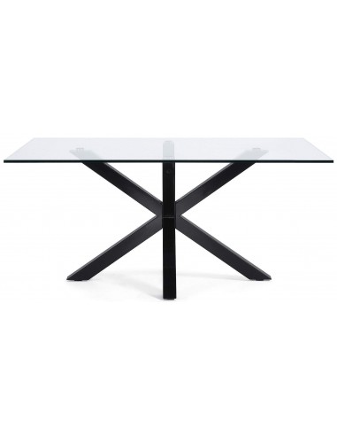Mesa de diseño Arya 160x90, cristal y patas de...