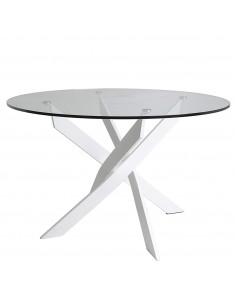 Mesa de Jantar Redonda Thur 120 Design, pés de metal...