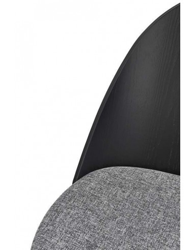 TEULAT SILLA DE DISEÑO UMA en negro y tela gris