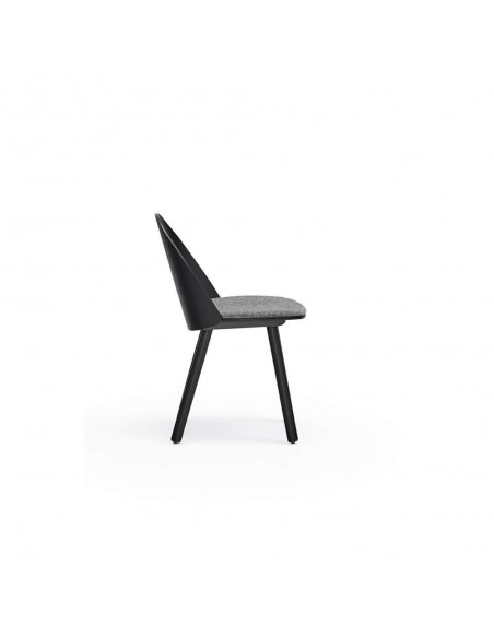 TEULAT SILLA DE DISEÑO UMA en negro y tela gris