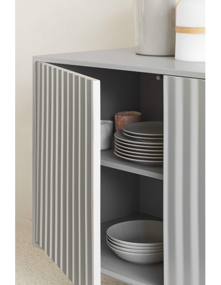 Teulat APARADOR SIERRA 160x47, minimalista, MDF lacado gris