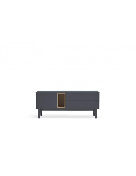 TEULAT MUEBLE TV CORVO 140x40, MDF lacado ANTRACITA OSCURO