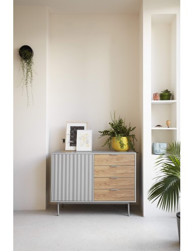 Aparador Teulat SIERRA 108x47, MDF lacado Cinza...