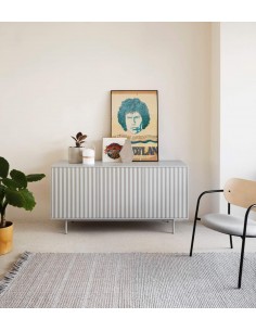 Teulat APARADOR SIERRA 160x47, minimalista, MDF lacado gris 2