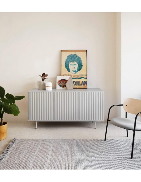 Aparador Teulat SIERRA 160x47, minimalista, MDF lacado cinza