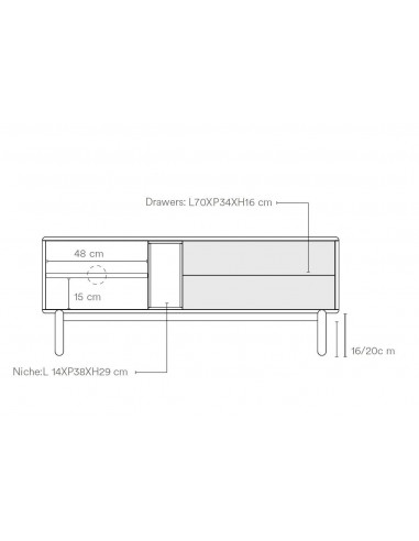 TEULAT MUEBLE TV CORVO 140x40, MDF lacado...