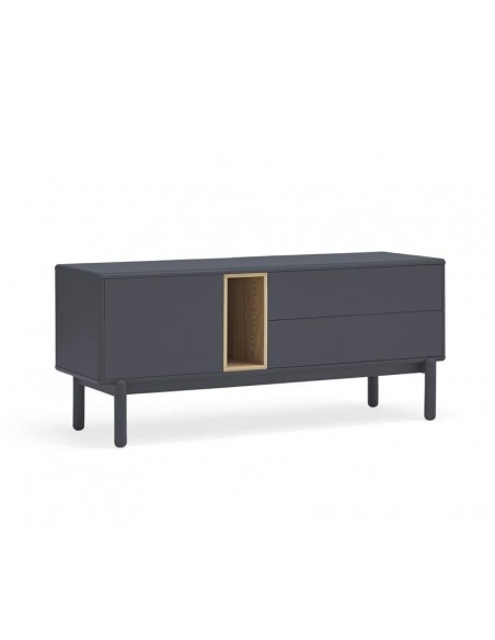 TEULAT MUEBLE TV CORVO 140x40, MDF lacado ANTRACITA OSCURO