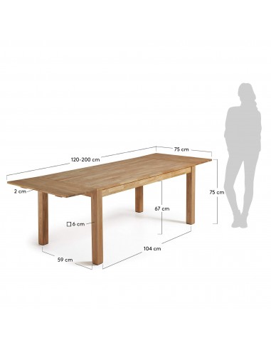 Tabela de INDRA 120 (200) x 75 extensível Carvalho natural