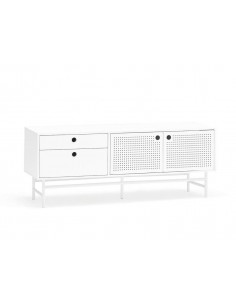TEULAT MUEBLE TV PUNTO 140x40, DM lacado y metal blanco