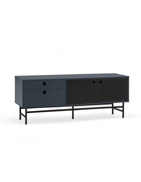 TEULAT MUEBLE TV PUNTO 140x40, DM lacado azul y metal negro