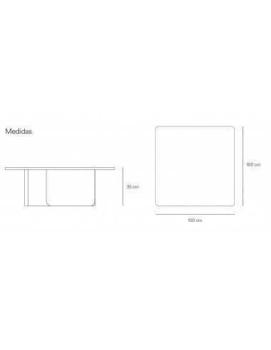 TEULAT MESA DE CENTRO ARQ 100x100 cm color negro.