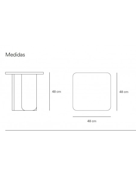 TEULAT MESA AUXILIAR ARQ 48 x 48 cm color fresno natural.
