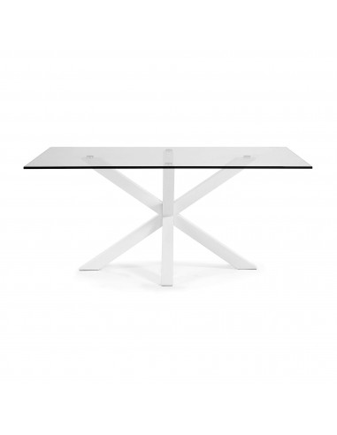 Mesa Argo de cristal y patas de acero acabado...