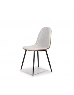 SILLA DE DISEÑO SAIDI, tejido combinada Blanco y marrón.