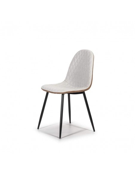 SILLA DE DISEÑO SAIDI, tejido combinada Blanco y marrón.