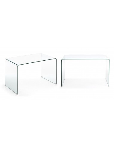 Mesa Escritorio de diseño minimalista BURANO 125x70 Cristal Transparente