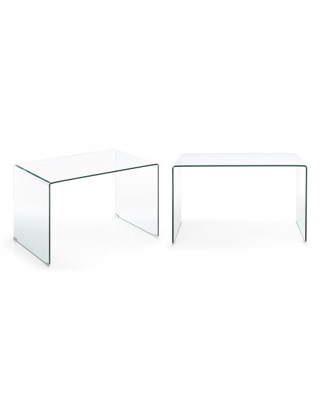  Mesa de escritório de design minimalista BURANO 125x70 Vidro Transparente