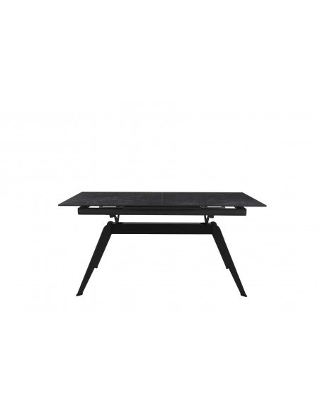 MESA EXTENSIBLE LULA 160/220 X 90. Tapa CERÁMICA y pies metal NEGRO