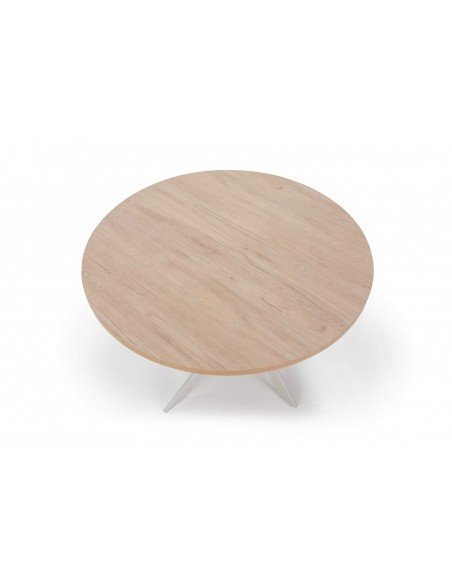 MESA REDONDA THER 120, melamina SAHARA e metal BRANCO