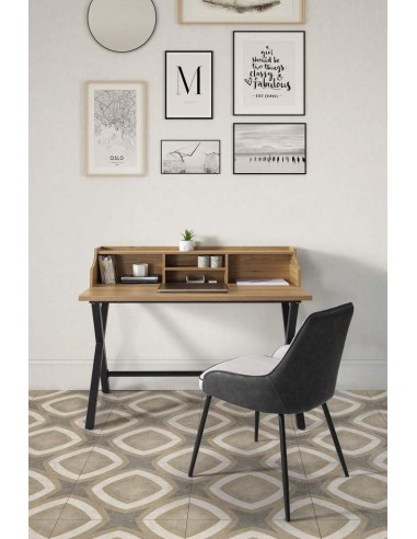 Mesa secretária OMAR 120x60, cor carvalho/preto