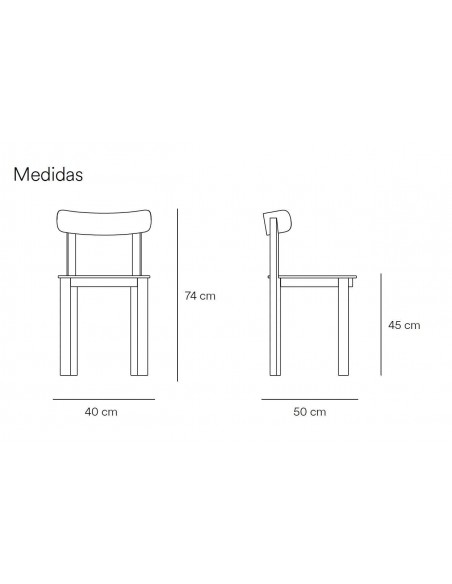 TEULAT SILLA DE DISEÑO NARA, fresno acabado en negro