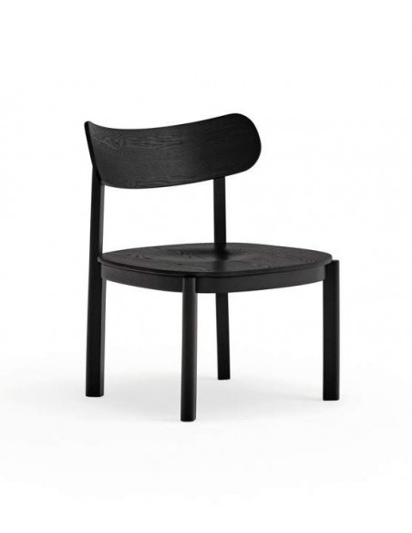 POLTRONA BAIXA DE TEULAT NARA, freixo acabado preto