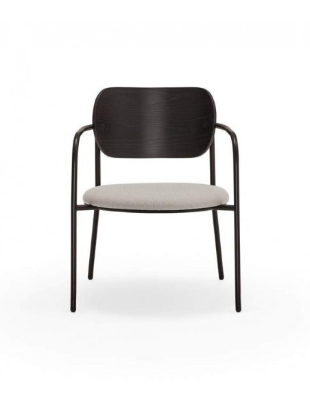 TEULAT BUTACA ECLIPSE DE DISEÑO, madera NEGRO y tela GRIS