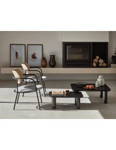 TEULAT BUTACA ECLIPSE DE DISEÑO madera NATURAL y tela GRIS 2