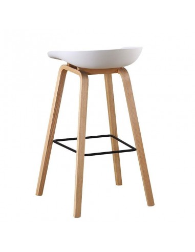 Taburete nordico para cocina Kawa, resina, madera