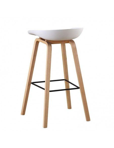 Taburete nordico para cocina Kawa, resina, madera