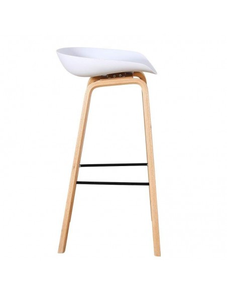 Taburete nordico para cocina Kawa, resina, madera