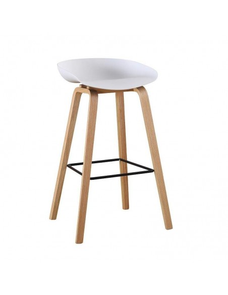 Taburete nordico para cocina Kawa, resina, madera