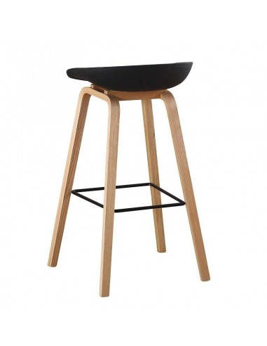 Taburete nordico para cocina Kawa, resina, madera