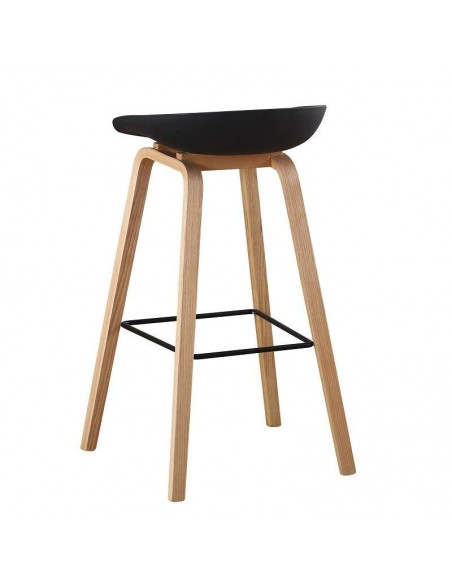 Taburete nordico para cocina Kawa, resina, madera