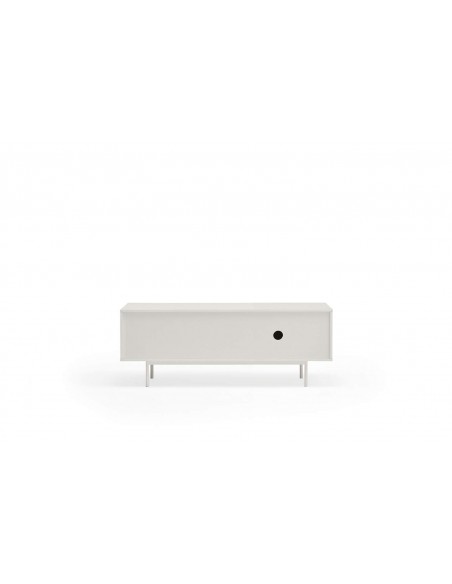 TEULAT Mueble TV Sierra 140x40, Blanco y Roble.
