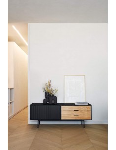 TEULAT Mueble TV Sierra 140x40, NEGRO y ROBLE. 2