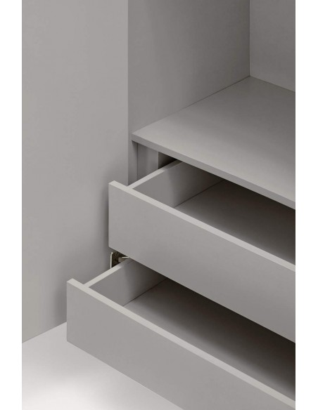 Teulat Aparador alto de diseño SIERRA 130 x 97, lacado en gris claro.