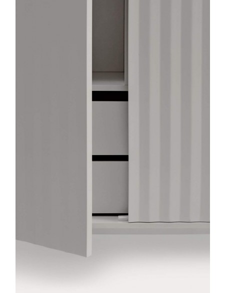 Teulat Aparador alto de diseño SIERRA 130 x 97, lacado en gris claro.