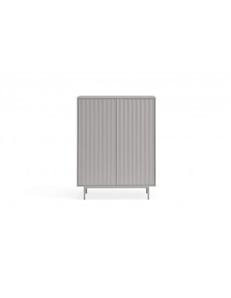 Teulat Aparador alto de diseño SIERRA 130 x 97, lacado en gris claro.