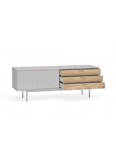 TEULAT Mueble TV Sierra 140x40, GRIS CLARO y...