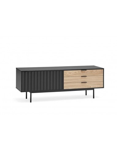 TEULAT Mueble TV Sierra 140x40, NEGRO y ROBLE.