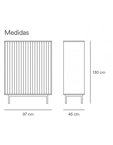 Teulat Aparador alto de diseño SIERRA 130 x 97,...