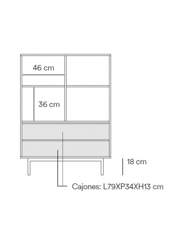 Teulat Aparador alto de diseño SIERRA lacado en...