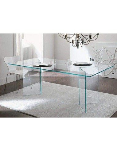 Mesa BURANO Otis Comedor 180x90 Cristal Transparente