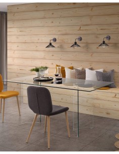 Mesa BURANO sala de Jantar 180x90 Vidro Transparente 2